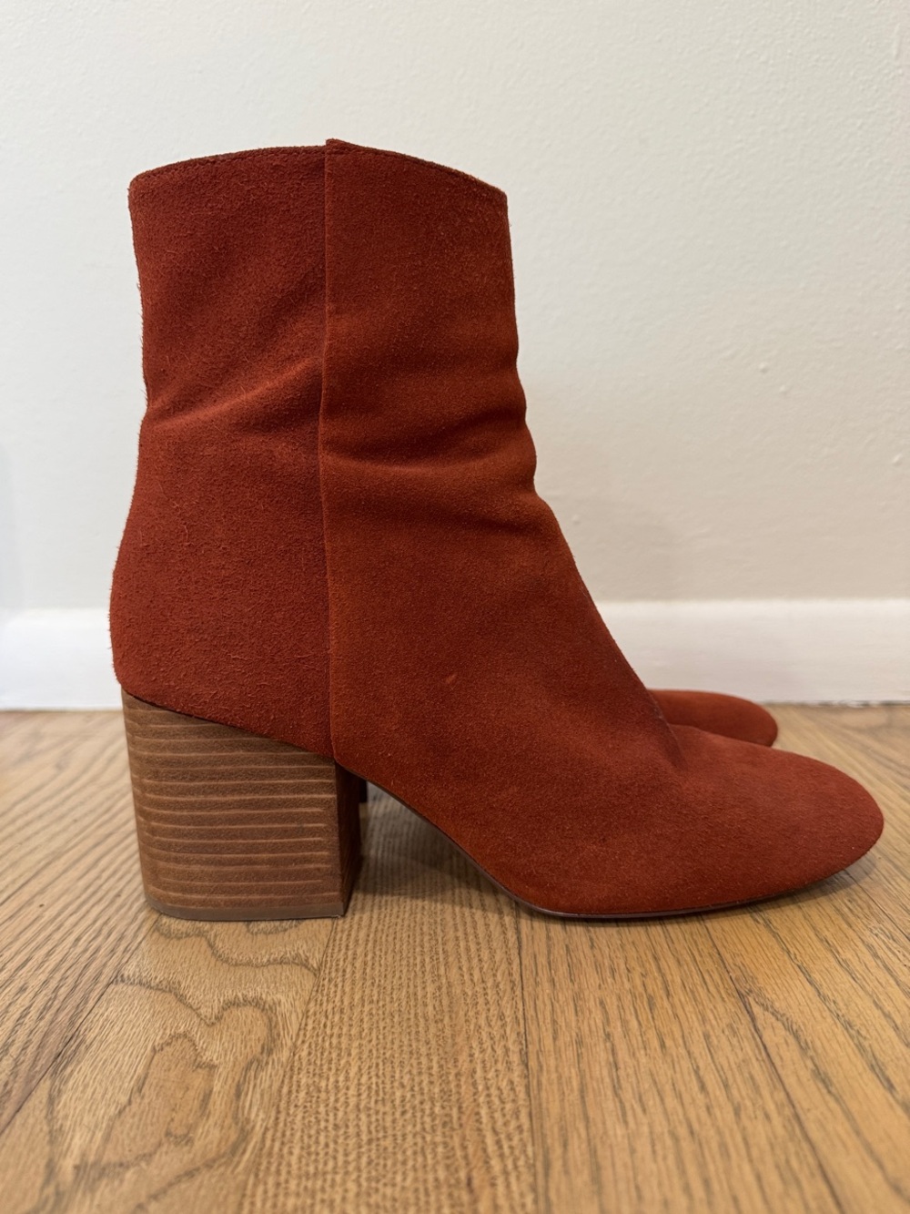 Women's J Crew Suede Ankle Boots in Rust